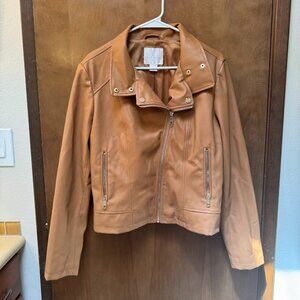 Rachel Parcell Faux Leather Moto Jacket